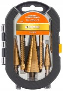 WIERTŁA STOPNIOWE FREZUJĄCE 4-32MM DO METALU DREWNA PLASTIKU 3-8MM 6 EL.