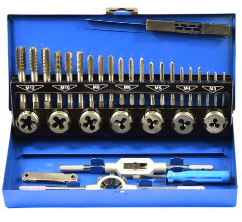 Zestaw gwintowników i narzynek M3-M12 32 el.