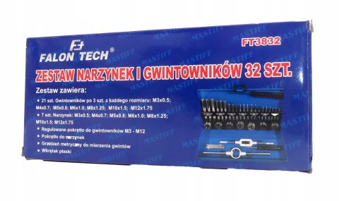 Zestaw gwintowników i narzynek M3-M12 32 el.