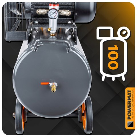 Kompresor olejowy Powermat PM-KO-100T-230V 100 l 8 bar