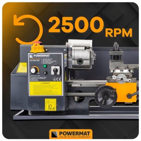 Mini tokarka stołowa Powermat 550 W 2500 obr./min średnica 180 mm