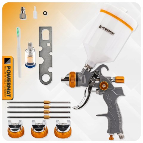 PISTOLET LAKIERNICZY DO MALOWANIA LAKIEROWANIA HVLP ZBIORNIK 600 ML ZESTAW