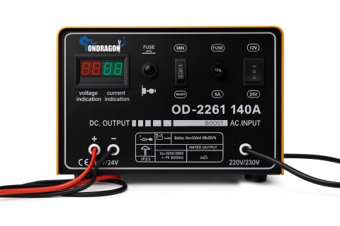 ROZRUCH 12/24V PROSTOWNIK SAMOCHODOWY Z ROZRUCHEM DO ŁADOWANIA MOC 140A LCD