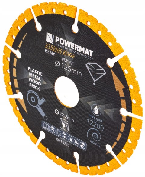 TARCZA DIAMENTOWA UNIWERSALNA DO METALU DREWNA CEGIEŁ CERAMIKI PCV 125 MM