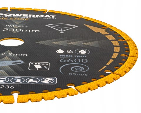 TARCZA DIAMENTOWA UNIWERSALNA DO METALU DREWNA CEGIEŁ CERAMIKI PCV 230 MM