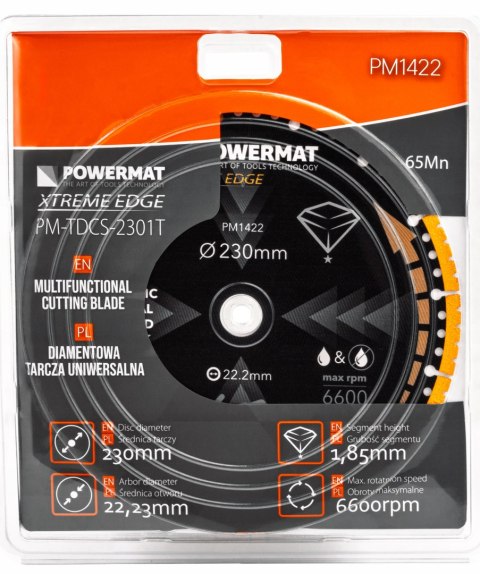 TARCZA DIAMENTOWA UNIWERSALNA DO METALU DREWNA CEGIEŁ CERAMIKI PCV 230 MM