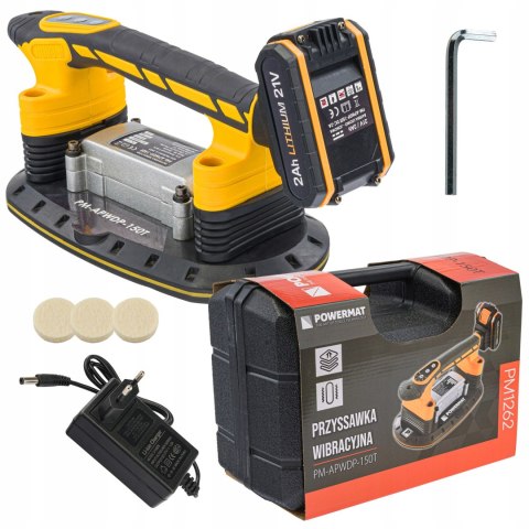 Wibrator do poziomowania płytek Powermat 600 W 2x akumulator 21 V