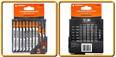 ZESTAW NOŻYKÓW BRZESZCZOTÓW DO WYRZYNARKI 10 SZTUK DREWNO SKLEJKA TWORZYWO