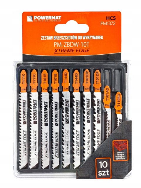 ZESTAW NOŻYKÓW BRZESZCZOTÓW DO WYRZYNARKI 10 SZTUK DREWNO SKLEJKA TWORZYWO