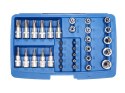 KLUCZE NASADOWE NASADKI GWIAZDKA BITY TORX 3/8'' ZESTAW KLUCZY NASADEK 34el
