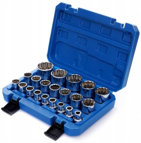 NASADKI SPLINE. KLUCZE ZESTAW NASADEK 12-KĄTNE 8-36MM 1/2 WALIZKA 21 EL