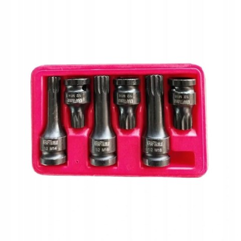 NASADKI UDAROWE 1/2" 6 szt. M14 M16 M18 WALIZKA KRAFT&DELE KD11761