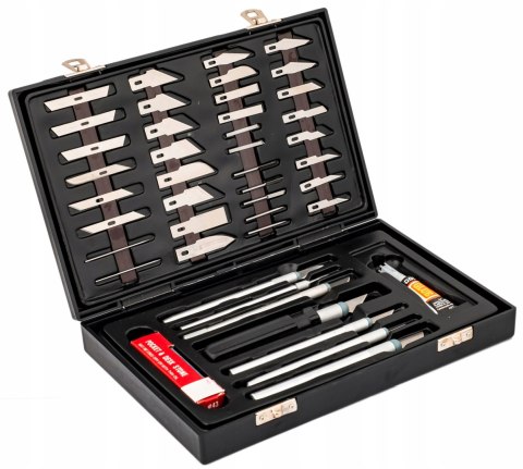 NÓŻ MODELARSKI SKALPEL NOŻYK NOŻYKI ZESTAW 56szt