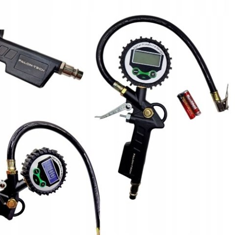 Pistolet do pompowania kół Falon-Tech z manometrem elektronicznym 18 Bar