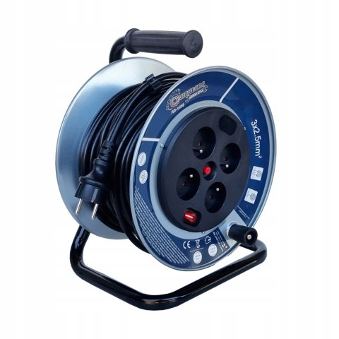 Przedłużacz bębnowy, ogrodowy RANGERS 50 m 4 szt. gniazd niebieski