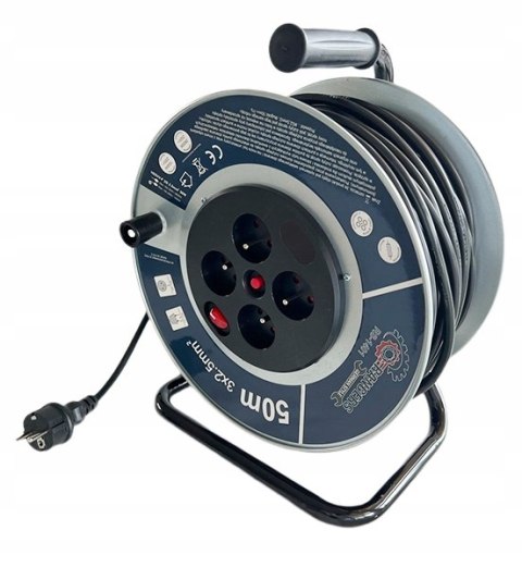 Przedłużacz bębnowy, ogrodowy RANGERS 50 m 4 szt. gniazd niebieski