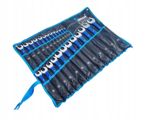 ZESTAW KMPLET KLUCZE PŁASKO OCZKOWE 6-36mm 25 ELEMENTÓW + PŁACHTA OD9063