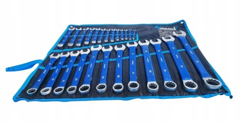 ZESTAW KMPLET KLUCZE PŁASKO OCZKOWE 6-36mm 25 ELEMENTÓW + PŁACHTA OD9063