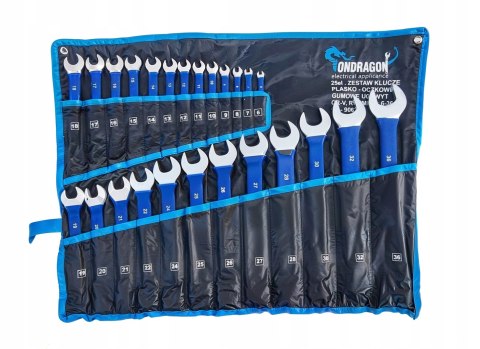 ZESTAW KMPLET KLUCZE PŁASKO OCZKOWE 6-36mm 25 ELEMENTÓW + PŁACHTA OD9063