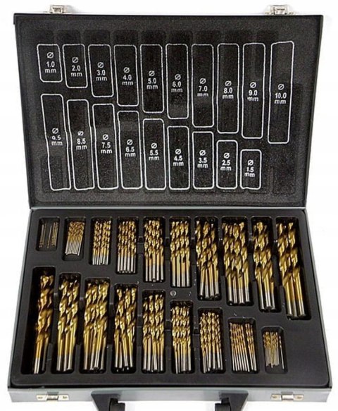 Zestaw wierteł SilverTools 170 szt. do metalu 1-10 mm walizka