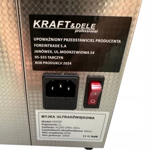 MYJKA WANNA ULTRADŹWIĘKOWA 100W 40KHz Z KOSZEM 2L STERYLIZATOR KOSMETYCZNY