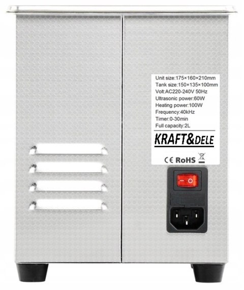 MYJKA WANNA ULTRADŹWIĘKOWA DO MYCIA CZĘŚCI 2L STERYLIZATOR KOSMETYCZNY KOSZ