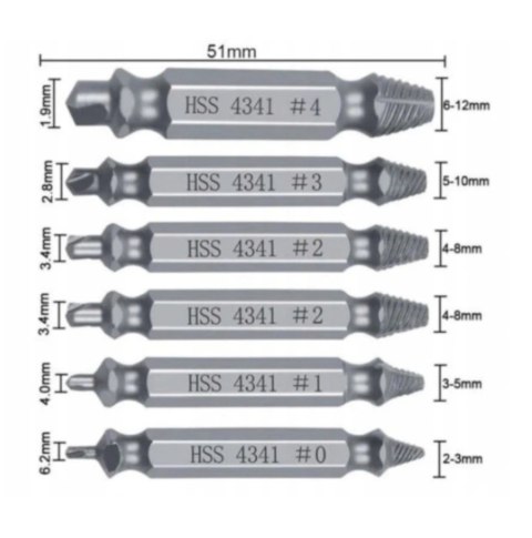 Wykrętaki do usuwania wkrętów Falon-Tech FT0606 6 szt.