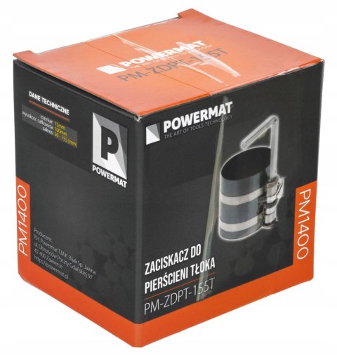 ZACISKACZ DO PIERŚCIENI TŁOKA 50-155 MM OPASKA REGULOWANA STAL NIERDZEWNA