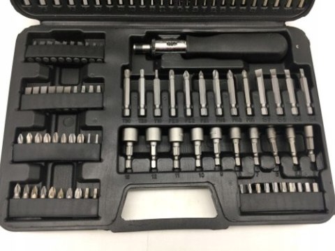 ZESTAW WIERTEŁ WIERTŁA DO METALU BETONU DREWNA +BITY 109 EL NASADKI NASADEK