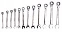 KLUCZE PŁASKO OCZKOWE Z GRZECHOTKĄ ZESTAW KLUCZY KOMPLET 12EL. 8-19MM CrV
