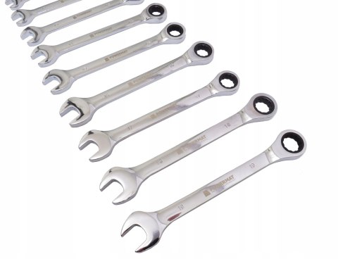 KLUCZE PŁASKO OCZKOWE Z GRZECHOTKĄ ZESTAW KLUCZY KOMPLET 12EL. 8-19MM CrV