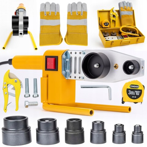 MOCNA ZGRZEWARKA POLIFUZYJNA DO ZGRZEWANIA RUR PP PCV DUŻY ZESTAW 6 MATRYC