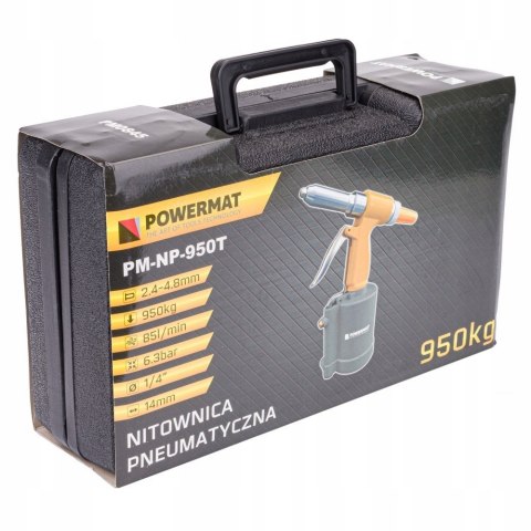 Nitownica PNEUMATYCZNA Do Nitów 2,4 - 6,4 mm 1400kg Solidna Zestaw