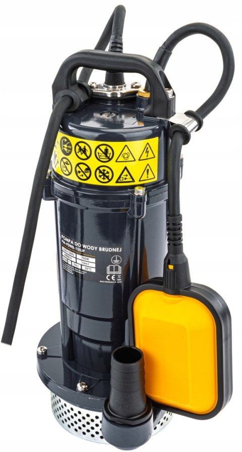 POMPA DO WODY CZYSTEJ BRUDNEJ Z PŁYWAKIEM ZATAPIALNA MOCNA 750W 6000 l/h 1"