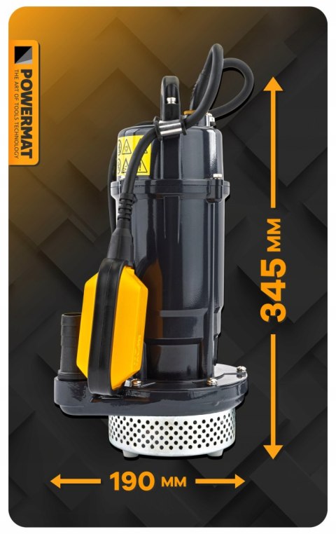 POMPA DO WODY CZYSTEJ BRUDNEJ Z PŁYWAKIEM ZATAPIALNA MOCNA 750W 6000 l/h 1"