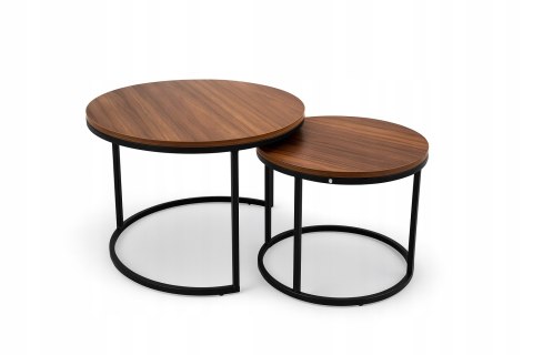 STOLIK KAWOWY 2w1 ZESTAW 2 STOLIKÓW KAWOWYCH OKRĄGY DO SALONU 70X45 + 50X40