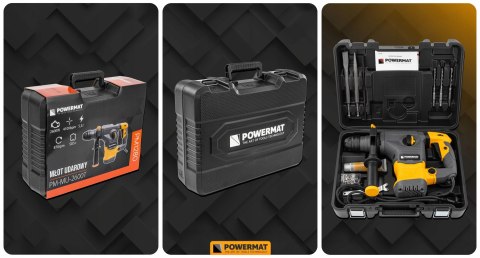 MŁOT UDAROWY MŁOTOWIERTARKA UDAR SDS+ 2600W 5,5J WALIZKA 3X WIERTŁO DŁUTA