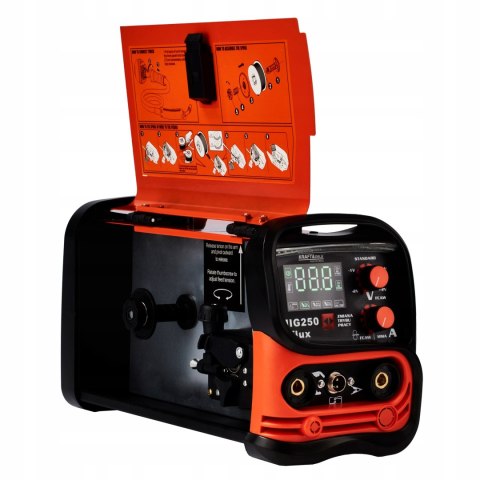 Spawarka INWERTEROWA INWERTOROWA FLUX MIG MMA LIFT TIG 250A PÓŁAUTOMAT 4w1