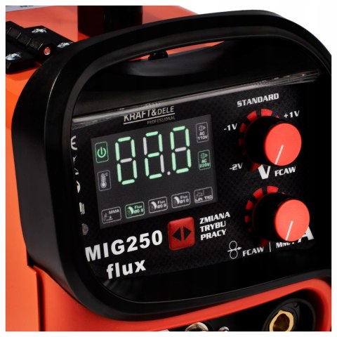 Spawarka INWERTEROWA INWERTOROWA FLUX MIG MMA LIFT TIG 250A PÓŁAUTOMAT 4w1