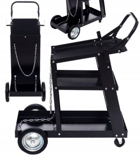 WÓZEK. SPAWALNICZY. DO SPAWAREK z półką na butle METALOWE KÓŁKA POD MIGOMAT