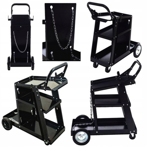 WÓZEK. SPAWALNICZY. DO SPAWAREK z półką na butle METALOWE KÓŁKA POD MIGOMAT