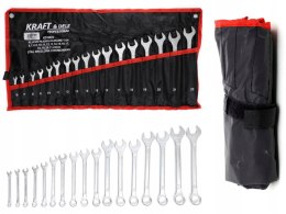 ZESTAW KLUCZY NA PŁACHCIE KLUCZE PŁASKO-OCZKOWE 6-22mm 17szt. PŁASKIE +ETUI