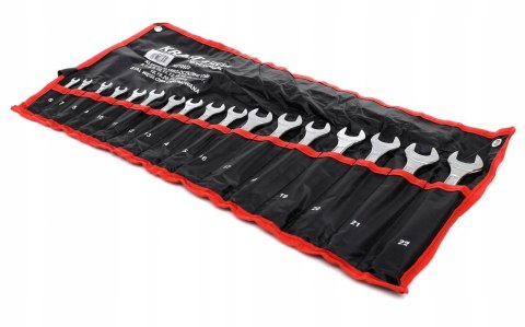 ZESTAW KLUCZY NA PŁACHCIE KLUCZE PŁASKO-OCZKOWE 6-22mm 17szt. PŁASKIE +ETUI