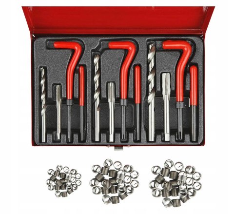 Zestaw do naprawy GWINTÓW M6, M8, M10 naprawczy GWINTOWNIKI TULEJKI 88 EL.