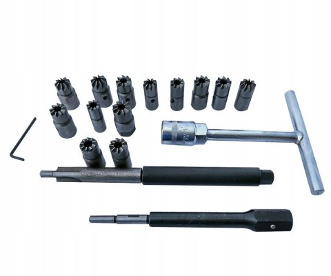 FREZY DO GNIAZD WTRYSKIWACZY WTRYSKÓW ZESTAW 17EL