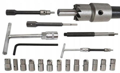 FREZY DO GNIAZD WTRYSKIWACZY WTRYSKÓW ZESTAW 17EL