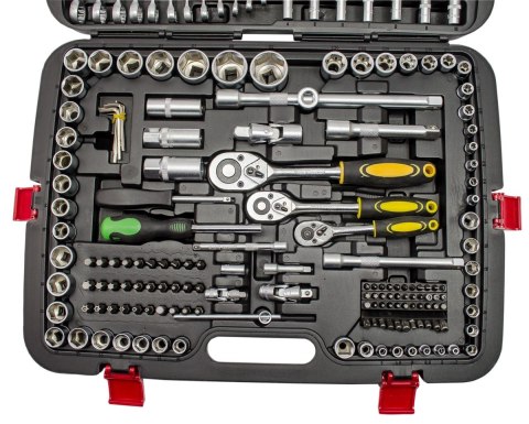 Klucze Nasadowe Bity Grzechotka Zestaw 216el. Walizka Solidna Stal +