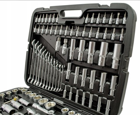 Klucze Nasadowe Bity Grzechotka Zestaw 216el. Walizka Solidna Stal +