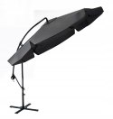 PARASOL OGRODOWY SZARY DUŻY SKŁĄDANY REGULOWANY Z WYSIEGNIKIEM 350CM 3,5M
