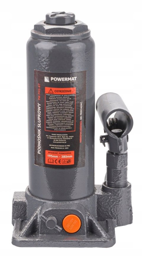 PODNOŚNIK SAMOCHODOWY HYDRAULICZNY SŁUPKOWY BUTELKOWY ZAWÓR LEWAREK 6 TON